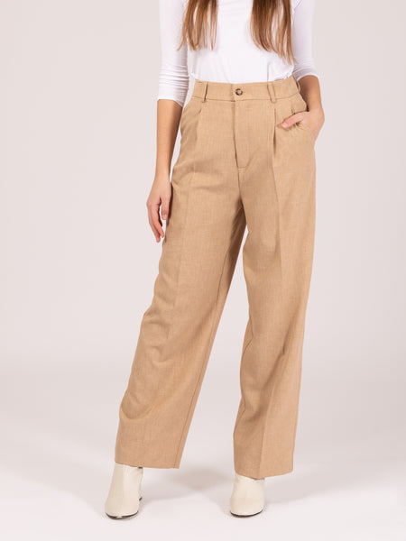 Pantaloni wide leg mélange corda