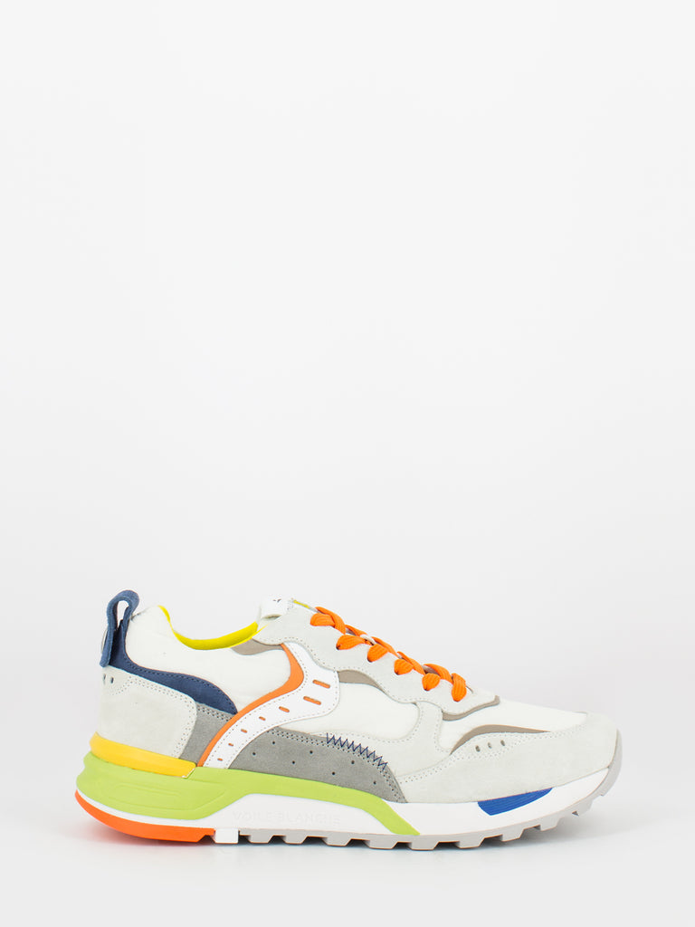 VOILE BLANCHE - Sneakers Bholt suede / nylon white / orange