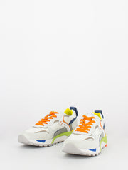 VOILE BLANCHE - Sneakers Bholt suede / nylon white / orange