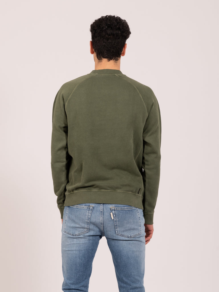 WOOLRICH - Felpa American girocollo ivy green