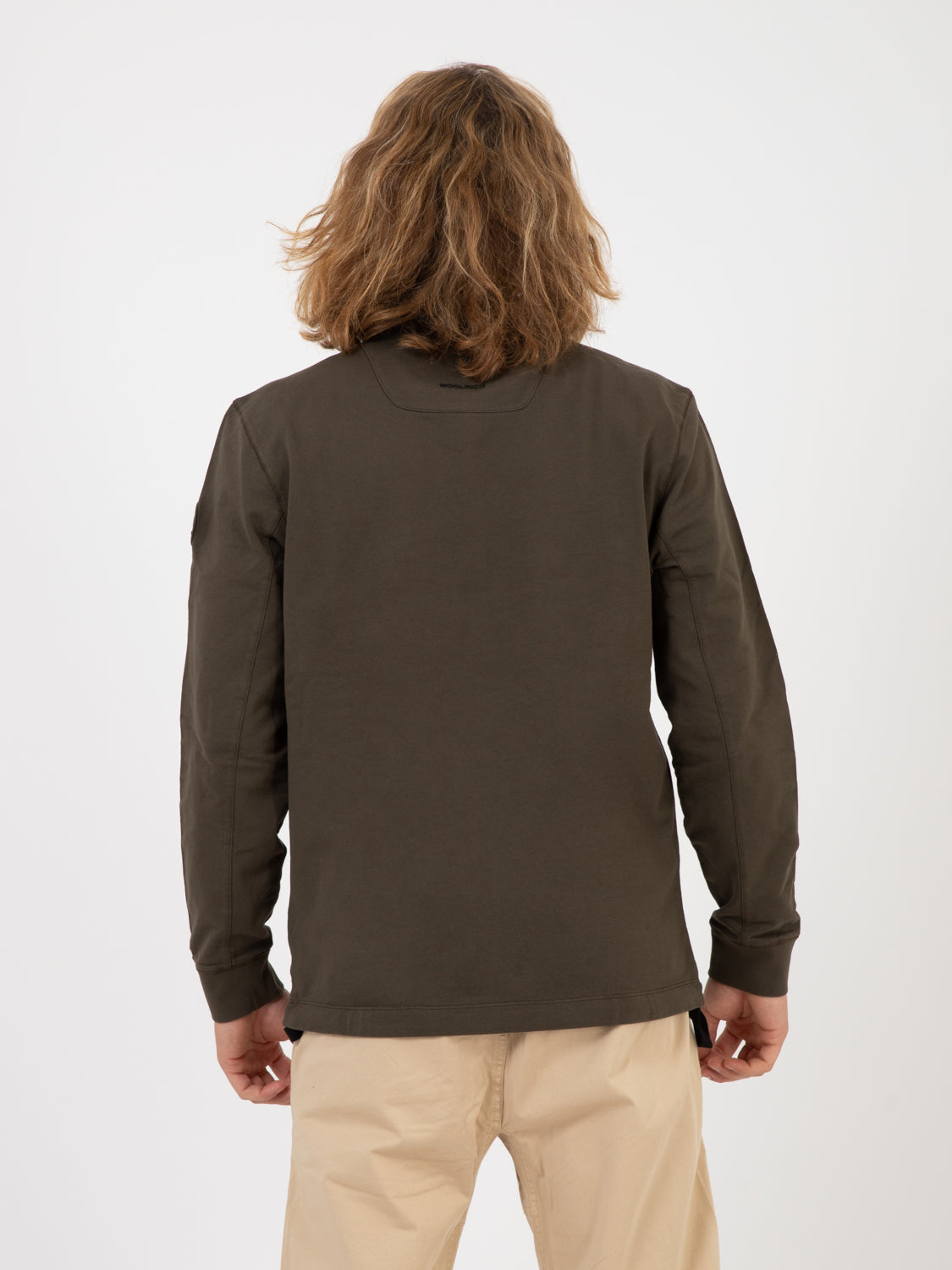 Felpa girocollo in cotone dark green
