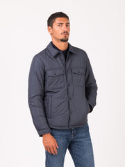 WOOLRICH - Giacca camicia trapuntata Alaskan microfiber melton blue