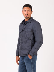 WOOLRICH - Giacca camicia trapuntata Alaskan microfiber melton blue