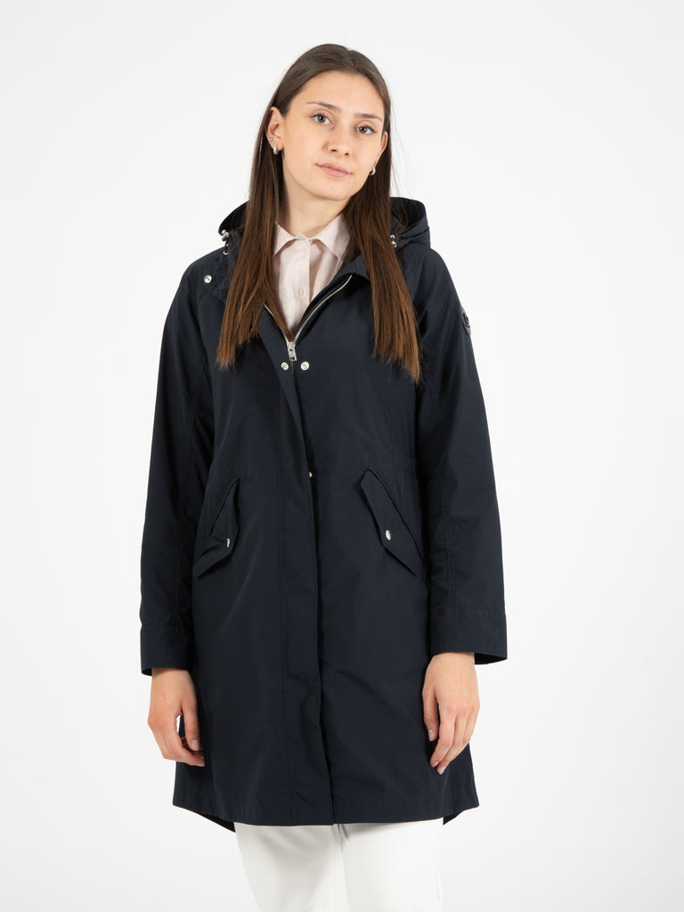 WOOLRICH - Parka lungo estivo melton blue