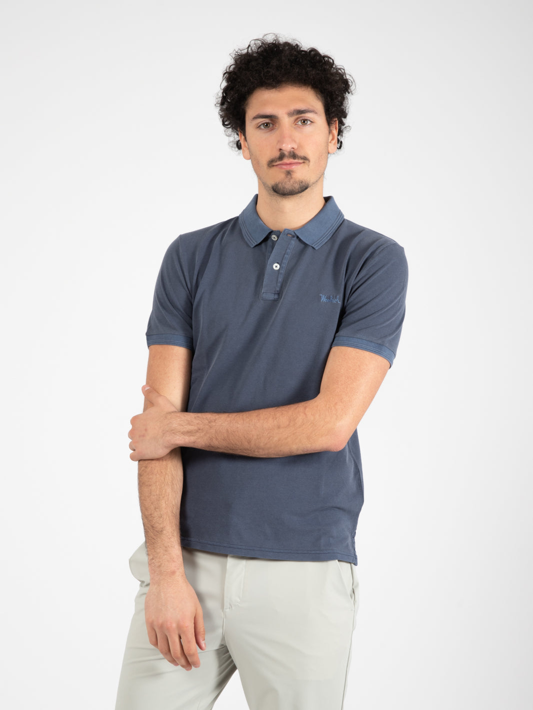 Polo Mackinack in pichet di cotone melton blue