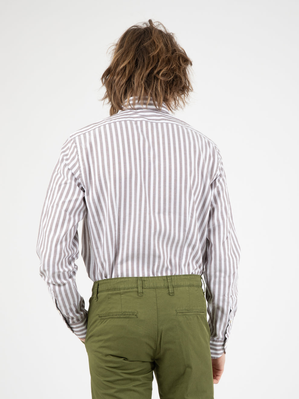 White/brown striped shirt