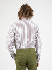 XACUS - Camicia a righe bianco / marrone