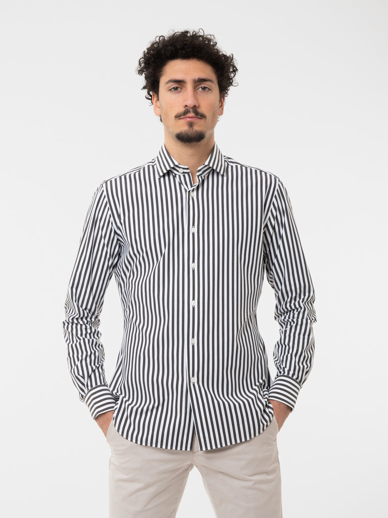 XACUS - Camicia active tailor fit bianca / marrone