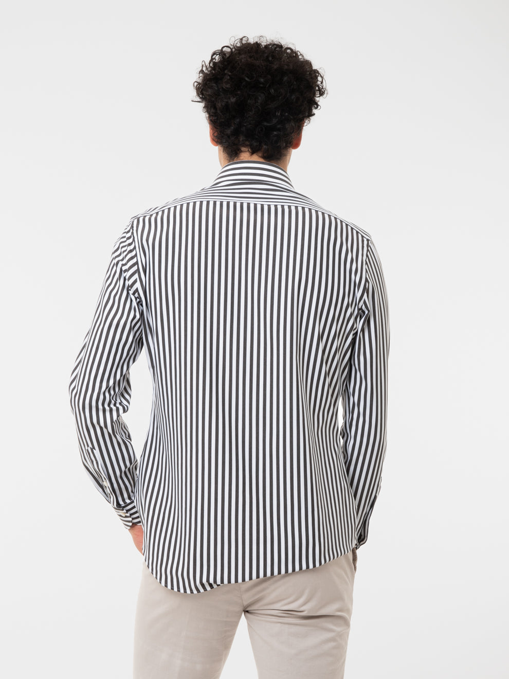 Camicia active tailor fit bianca / marrone