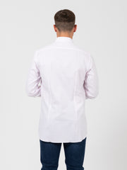 XACUS - Camicia classic righe fine bianco / rosa