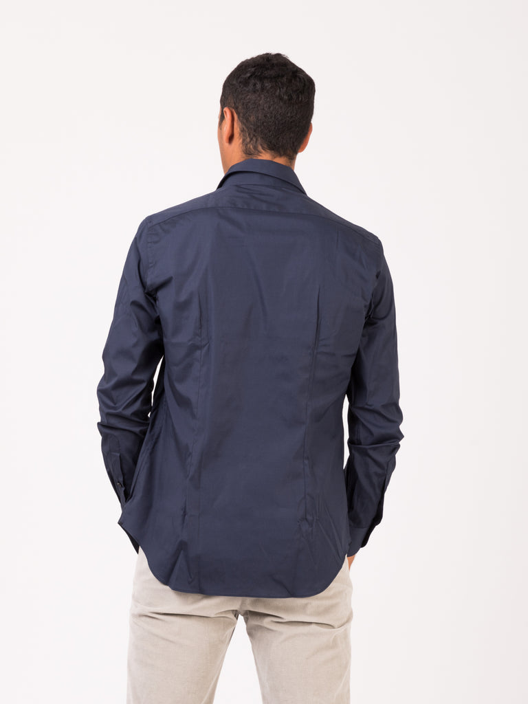 XACUS - Camicia classic stretch fabric tailored blu