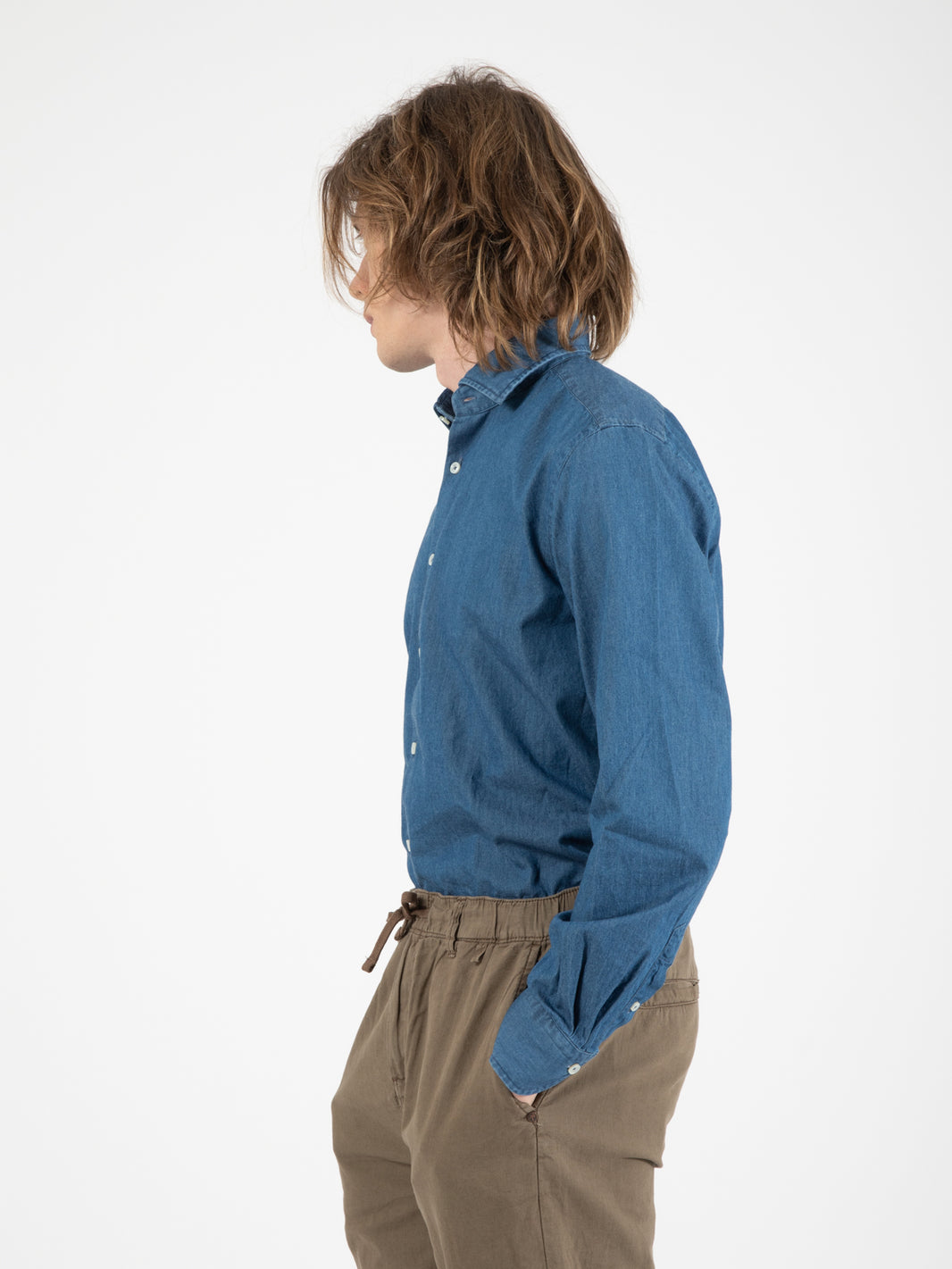 Blue denim effect shirt