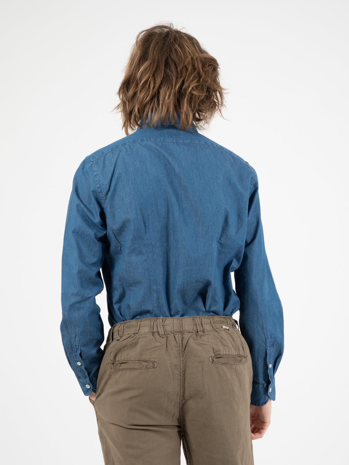 Blue denim effect shirt