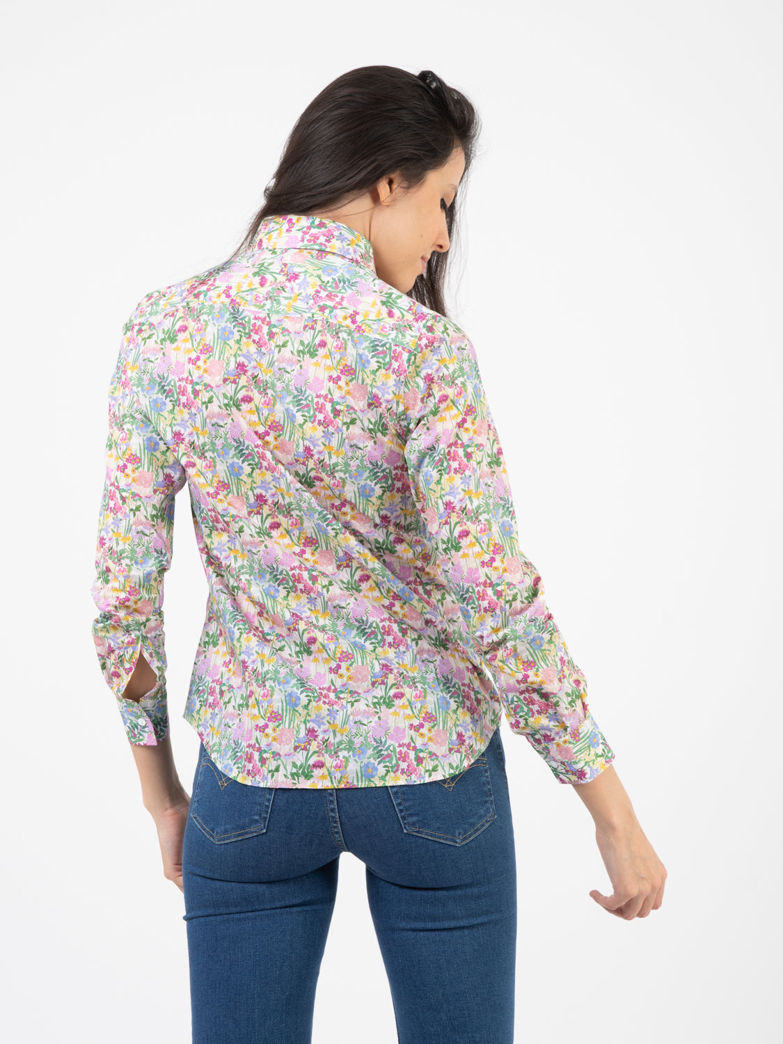 Camicia Pina fantasia fiori bianco