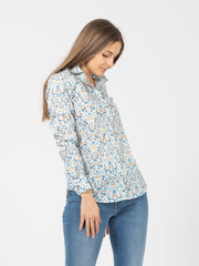 XACUS - Camicia Pina floreale bianco / azzurro