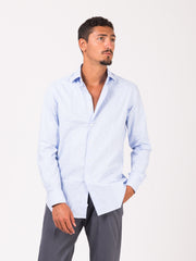 XACUS - Camicia supercotone tailored pied-de-poule bianco / azzurro