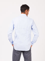 XACUS - Camicia supercotone tailored pied-de-poule bianco / azzurro