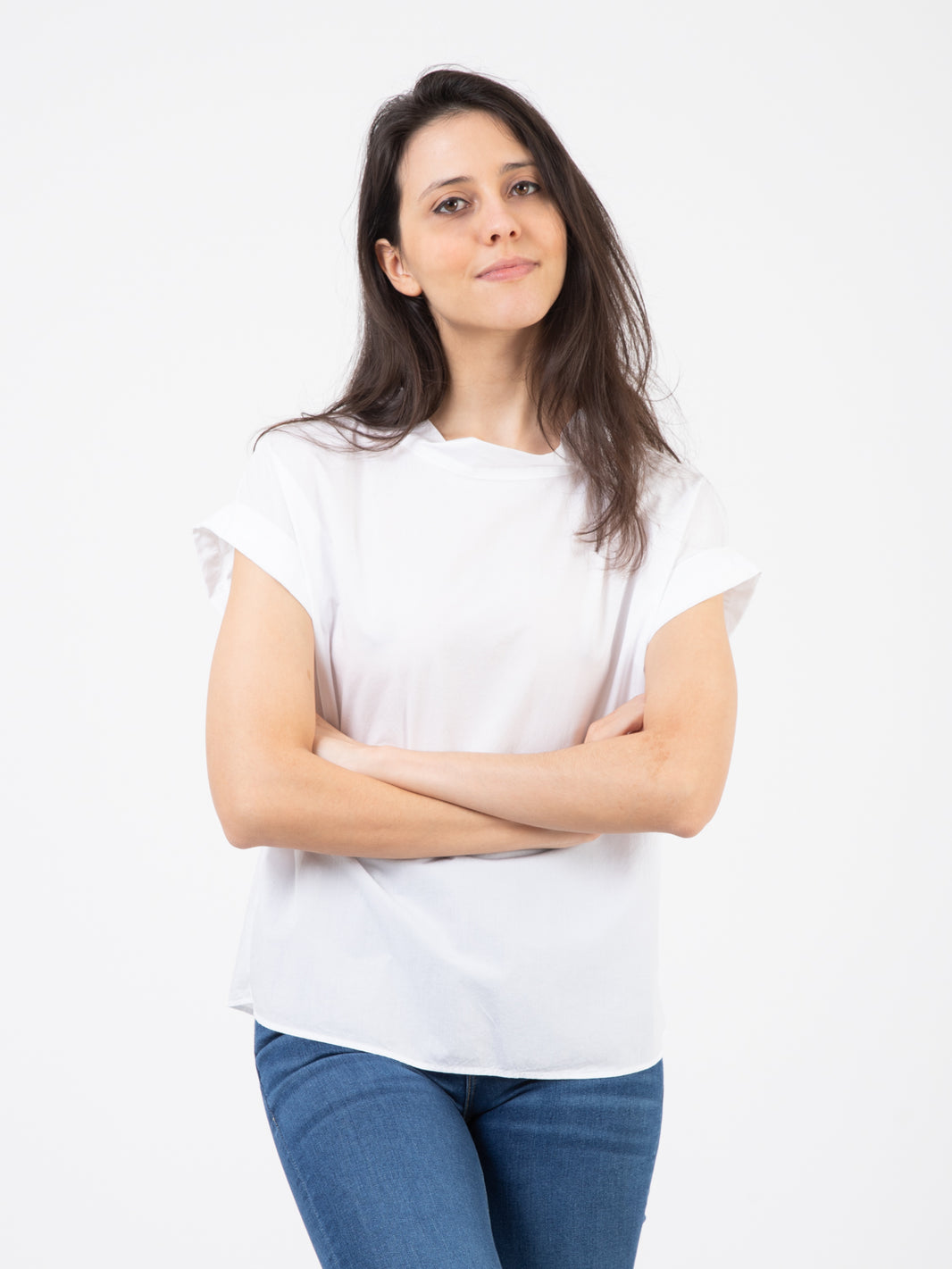 T-shirt Claire popeline bianca
