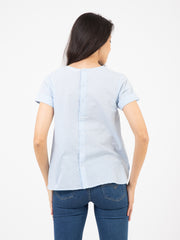 XACUS - T-shirt Melissa plumetis azzurra