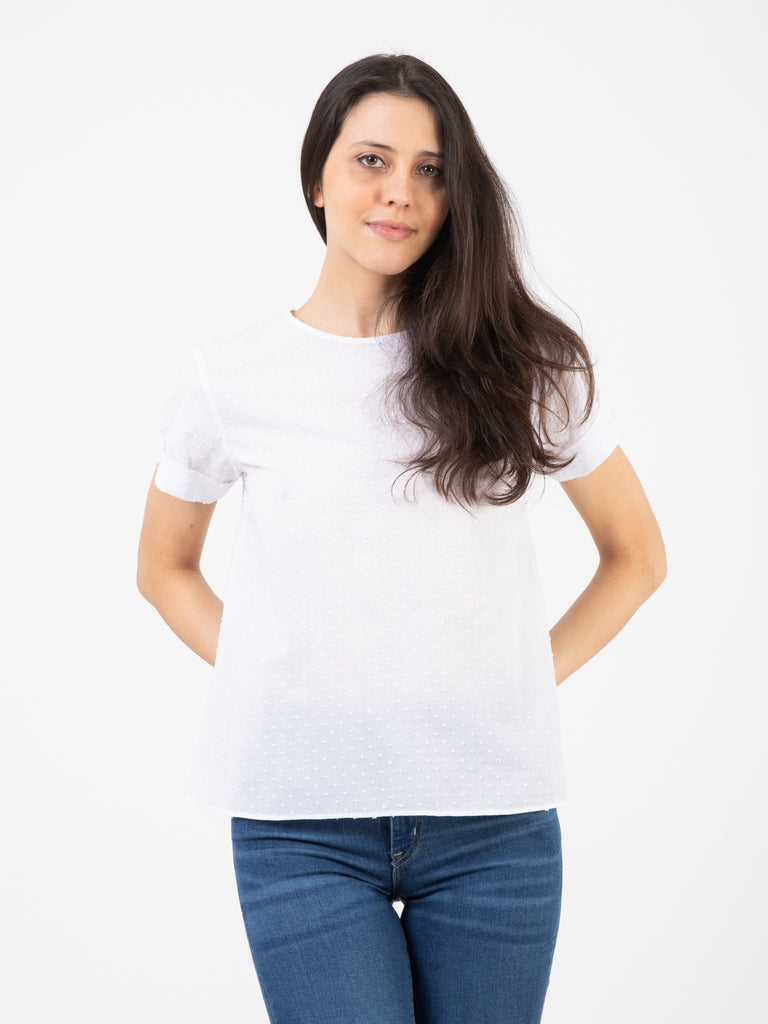 XACUS - T-shirt Melissa plumetis bianco