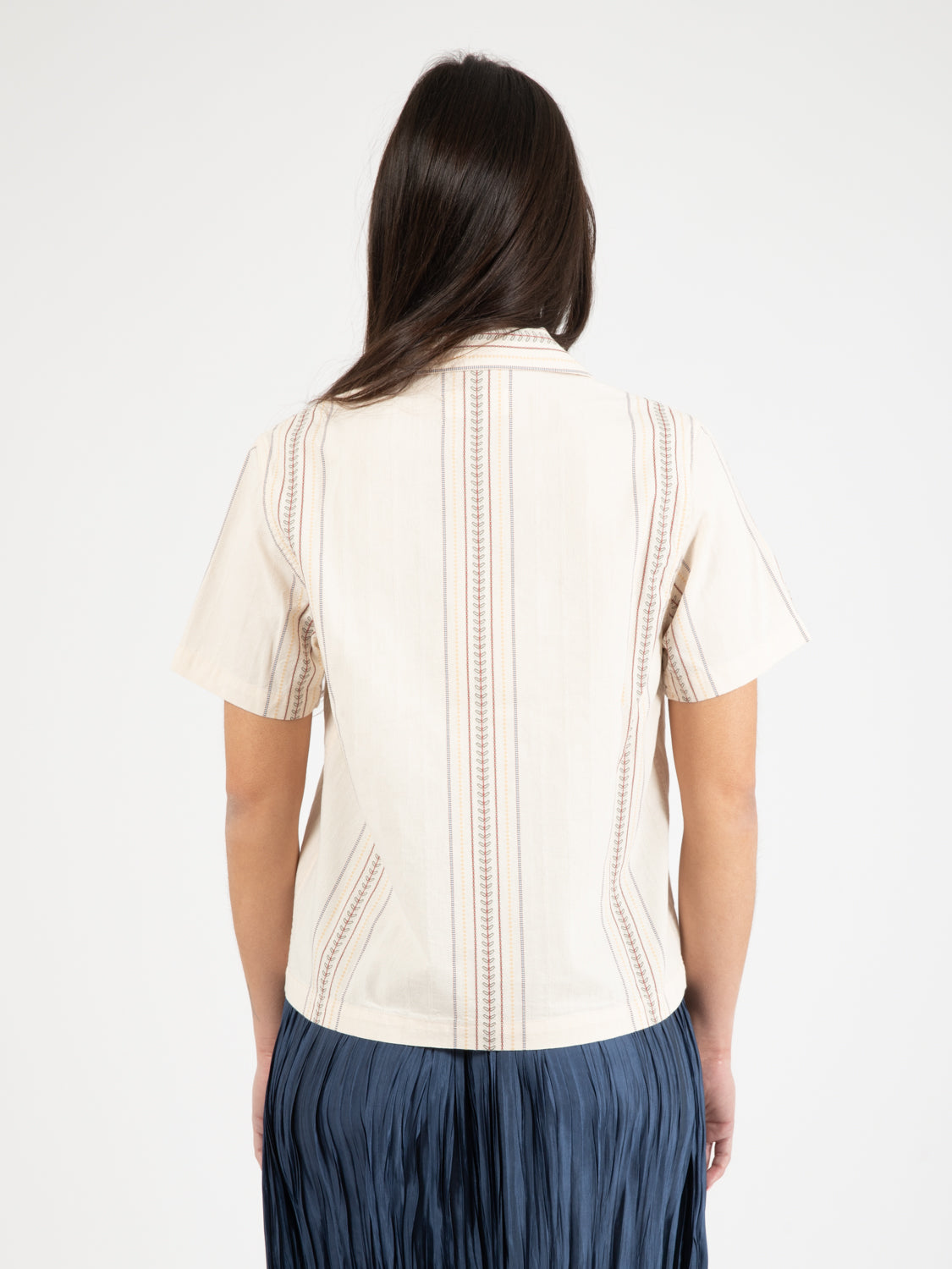 Ecru jacquard cotton shirt