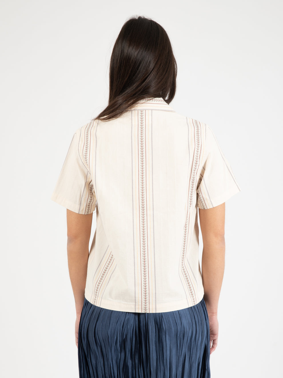 Ecru jacquard cotton shirt