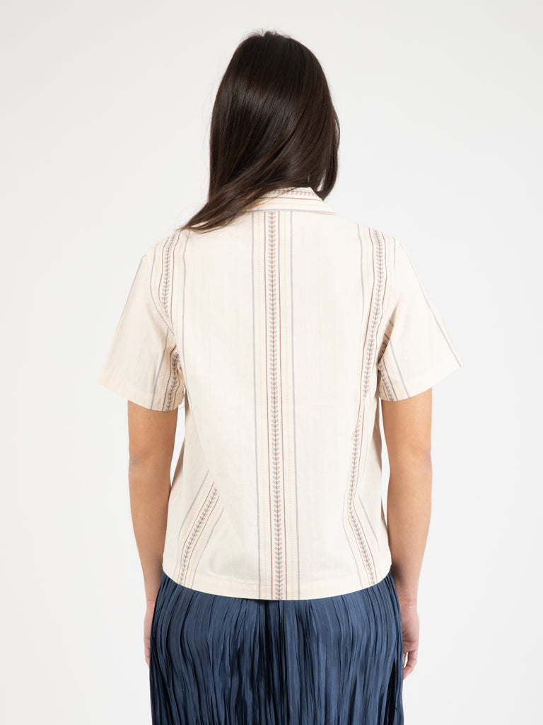 YMC - Camicia in cotone jacquard ecru