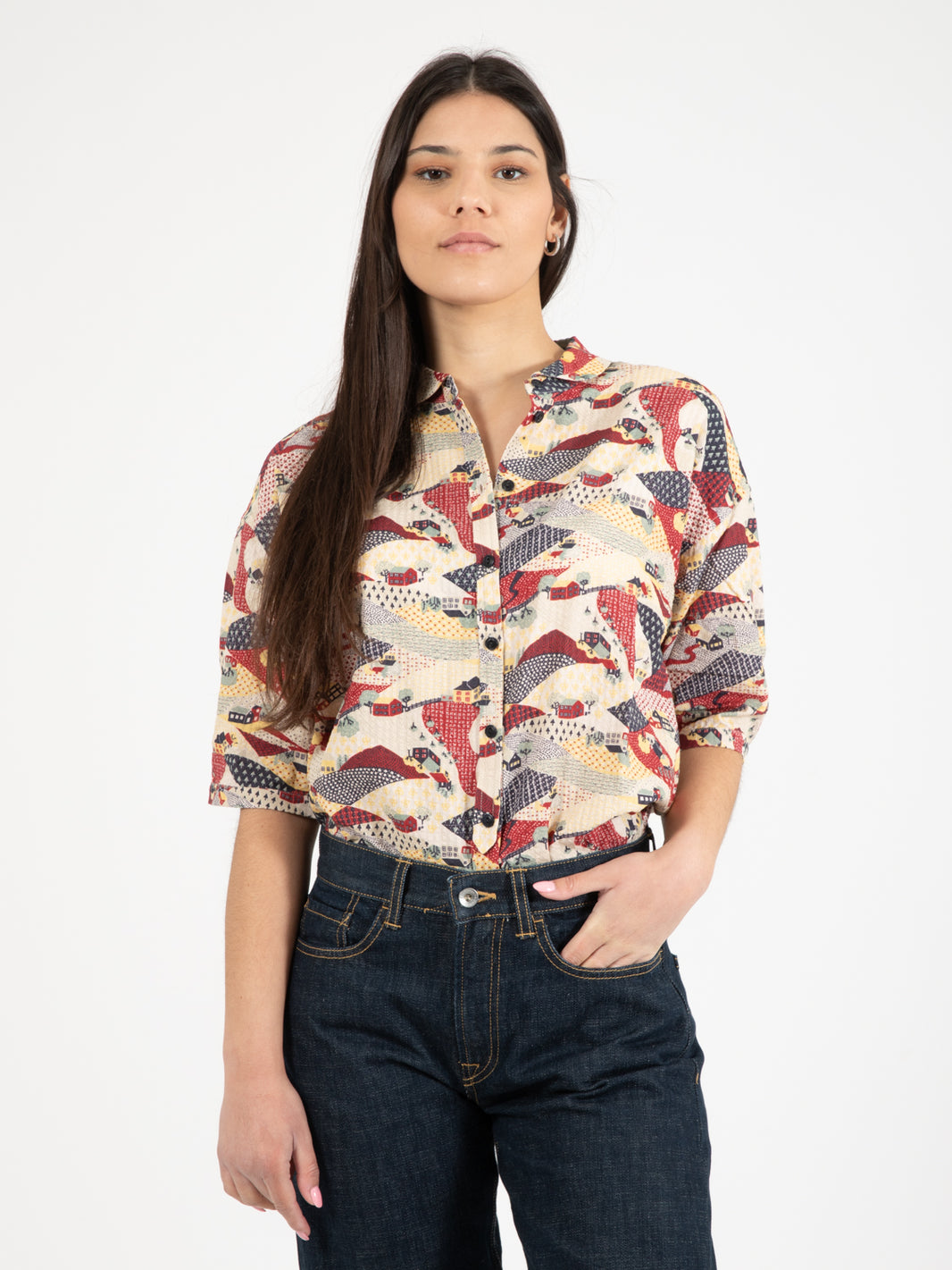 Camicia Marianne a maniche corte multi