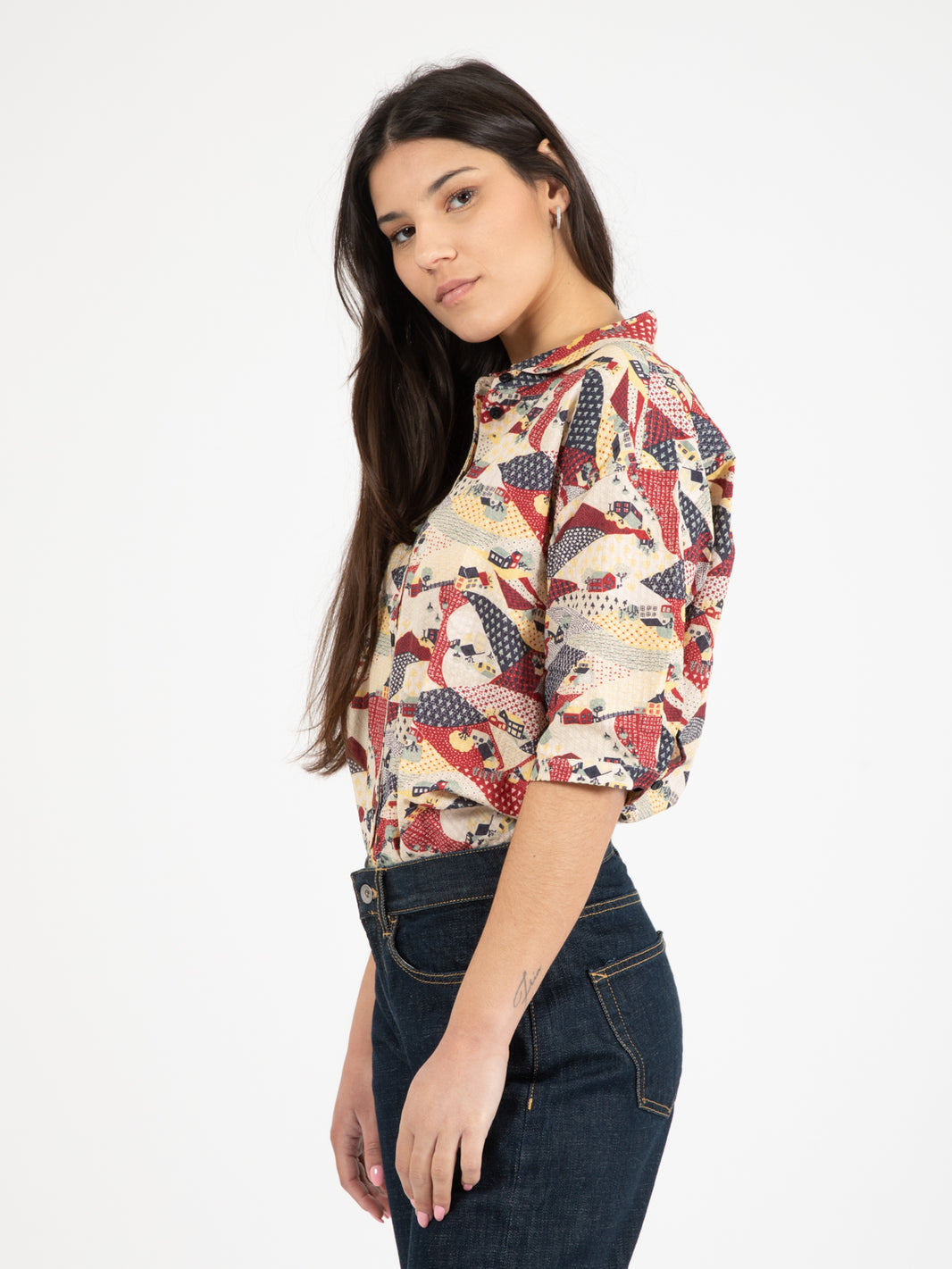 Camicia Marianne a maniche corte multi