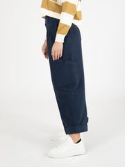 YMC - Pantaloni Grease in cotone hopsack navy